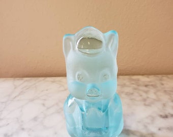 Porky Pig leaded blue glass figurine free shipping TripleJsOddities