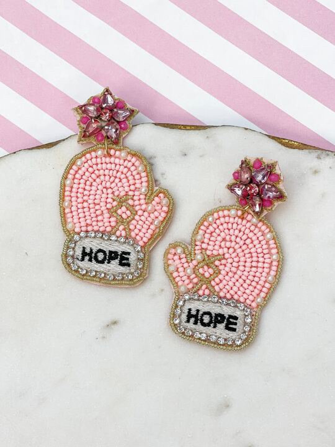 Breast Cancer Pink Hope Boxing Gloves Earrings Breast Cancer Earrings