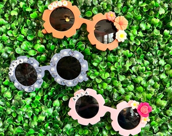 Personalized Sunglasses for Kids Girl Custom Sunglasses  Custom Name Sunglasses Personalized Toddler Sunglasses Flower Girl