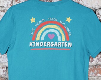 Kindergarten Teacher Shirt, Kindergarten Shirt,Kindergarten Teacher Gift,Teacher Shirt,Rainbow Kindergarten Teacher Tee,Teacher Appreciation
