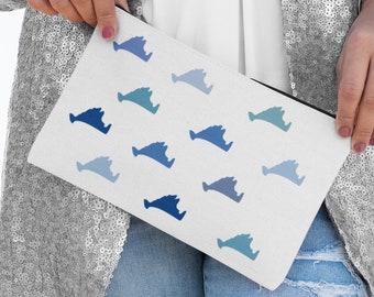Martha's Vineyard Island Accessory Pouch, Martha's Vineyard Bag, Martha's Vineyard Cosmetic Bag, Martha's Vineyard Canvas Pouch, Makeup Bag