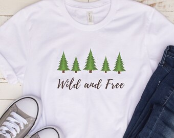 Pine Tree Shirt, Camping Hiking T-Shirt, Botanist Shirt, Nature Lover Gift, Outdoors Mountains Shirt, Mental Health Tee, Wild and Free