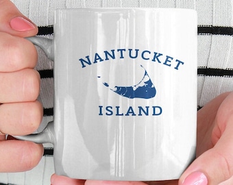 Nantucket Island Map Mug, Nantucket Mug,  Nantucket Island Mug, ACK Mug, I Love Nantucket, Nantucket Lover, Nantucket Coffee Cup, Nantucket
