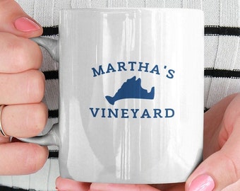 Martha's Vineyard Mug, Marthas Vineyard Island Map Mug, Martha's Vineyard Gift, Martha's Vineyard Coffee Mug, Martha's Vineyard Mugs, MV Mug