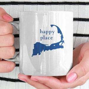 Cape Cod Happy Place Mug, Cape Cod Mug, Happy Place Mug, Cape Cod Coffee Mug, Cape Cod Lover Mug, I Love Cape Cod Mug, Cape Cod Gift