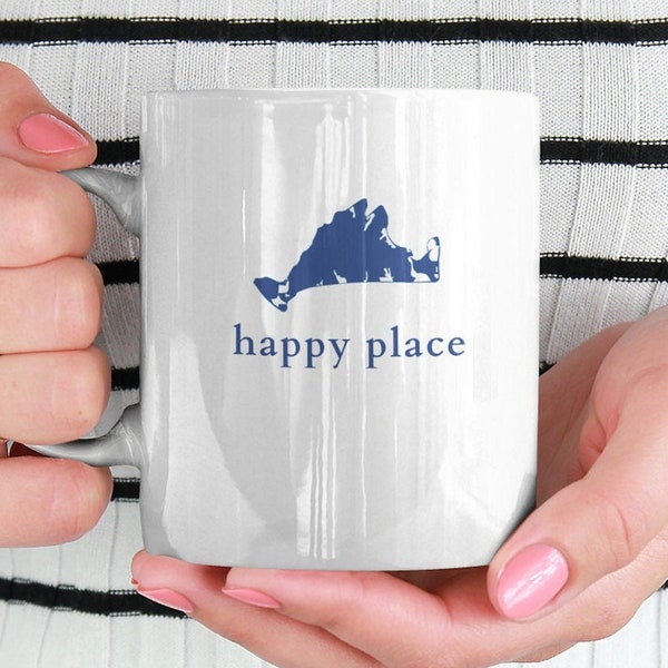 Martha’s Vineyard Happy Place Mug, Martha’s Vineyard Mug, Happy Place Mug, MV Coffee Mug, Vineyard Mug, Martha’s Vineyard, The Vineyard