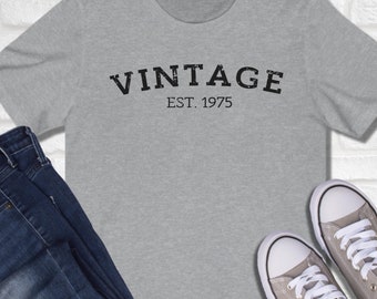 Vintage 1975 T Shirt, 47th Birthday Shirt, Birthday Gifts For Men, 47th Birthday Gift, Classic Vintage 1975 Shirt, 1975 Shirt, 47th Birthday