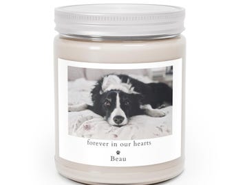 Custom Pet Sympathy Candle, Personalized Memorial Pet Candle with Photo, Dog Loss Gift, Cat Bereavement Gift, Animal Remembrance Candle