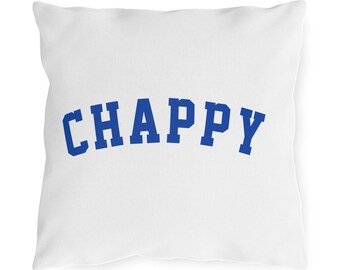 Outdoor Pillows - CHAPPY Island Design, Blue White Decorative Cushion for Patio Furniture, Coastal Home Accent, Edgartown Martha's Vineyard