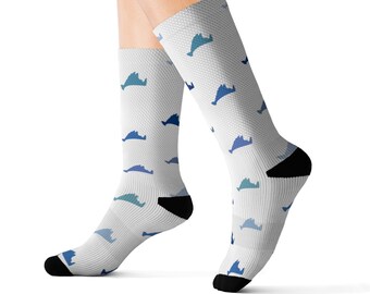 Martha’s Vineyard Socks,Martha’s Vineyard Island Socks,Martha’s Vineyard Map Socks,I Love Martha’s Vineyard Socks,Adult Unisex Novelty Socks