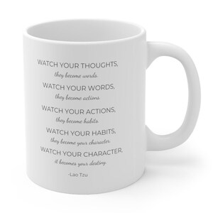 Watch Your Thoughts Mug, Lao Tzu Mug, Inspirational Mug, Motivational Mug, Positive Quote Mug, Spiritual Coffee Mug, Zen Mug,Mindfulness Mug image 3
