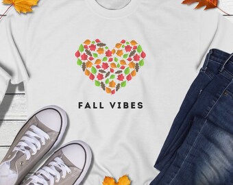 Fall Vibes Sweatshirt, Cute Fall Sweatshirt, Autumn Tee,Thanksgiving Sweatshirt, Women's Fall Shirt, Teacher Mom Fall Shirt, Fall Sweatshirt