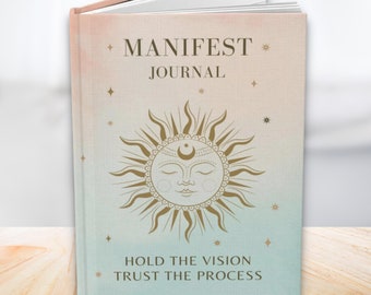 Manifest Hardcover Journal, Manifestation Journal, Law of Attraction, Blank Lined Notebook, Mystical Notebook, Spiritual Journal, Gratitude