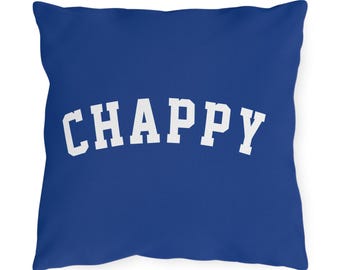CHAPPY Island Outdoor Pillow, Blue White Decorative Cushion for Patio Furniture, Coastal Home Accent, Edgartown Martha's Vineyard