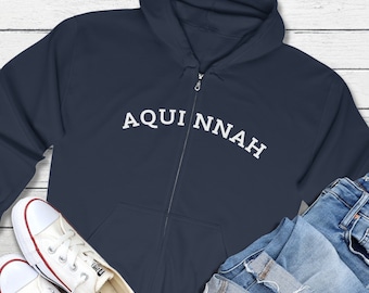 AQUINNAH Full Zip Hooded Sweatshirt