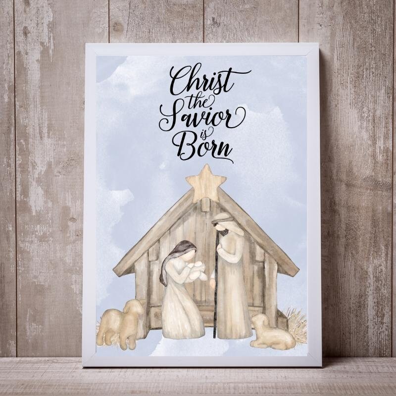 NATIVITY Christ the Savior is Born Digital Print Christmas - Etsy