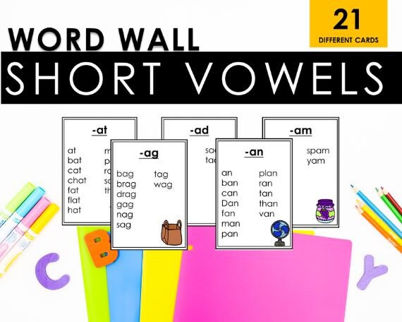 CVC Words l Short Vowels l Portable Word Wall l Decodable Words