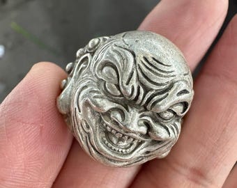 1pc Hmong Silver Ring,Vintage,  ancient face Design,Sweater detective,Miao Silver ,Tribal Jewelry ,Boho Style