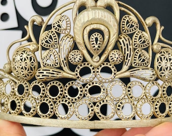 Hmong Silver,Vintage Crown,Lucky symbol Design,Sweater detective,Miao Silver ,Tribal ,Boho Style,