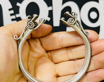 Hmong Silver Bracelet,Vintage,  Dragon Design,Miao Silver ,Tribal Jewelry ,Boho Style.