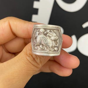 1pc Hmong Silver Ring,Vintage,  Qilin Design,Sweater detective,Miao Silver ,Tribal Jewelry ,Boho Style