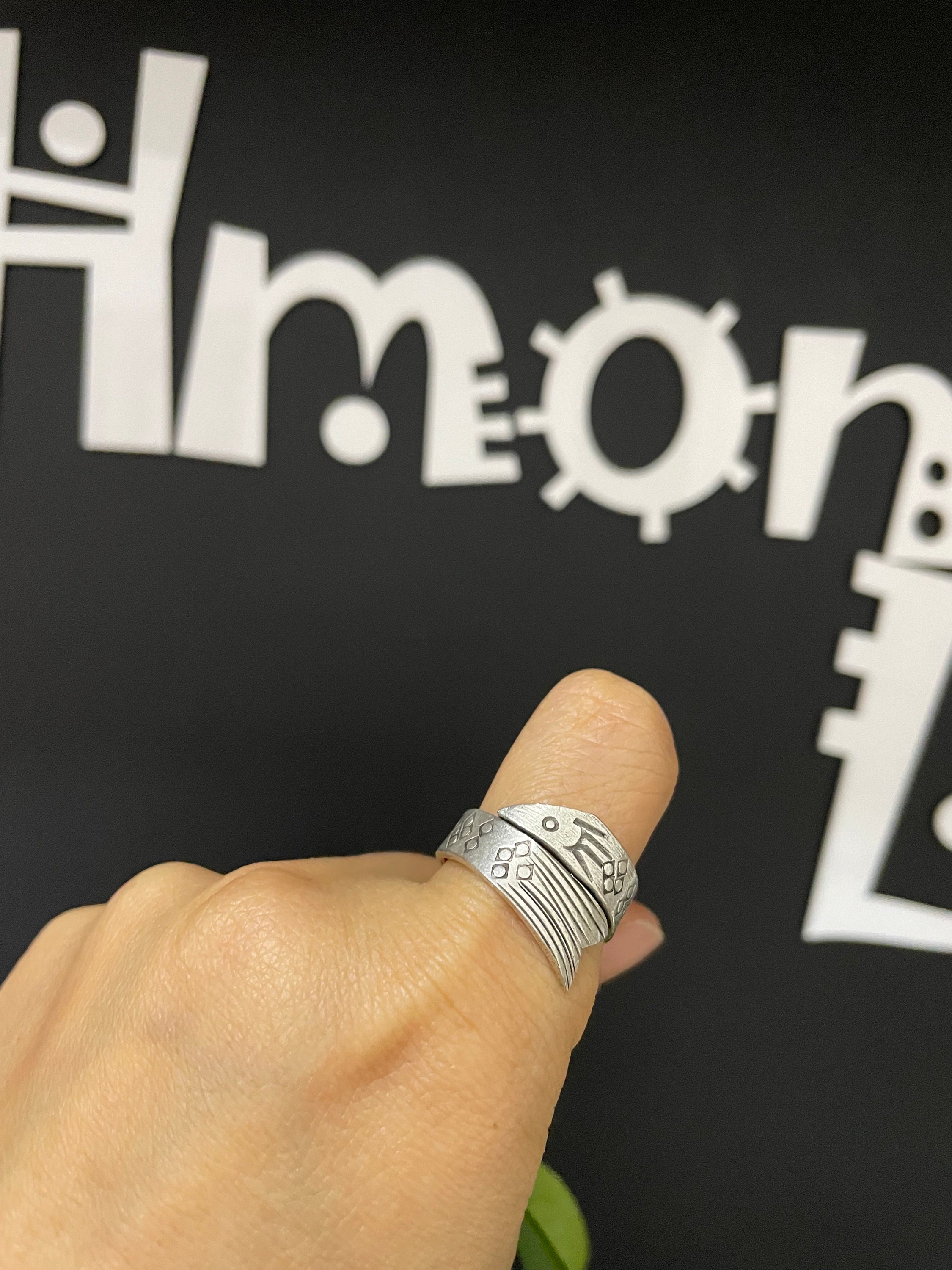 1pc Hmong Silver Ring,vintage, Fish Design,sweater Detective,miao ...