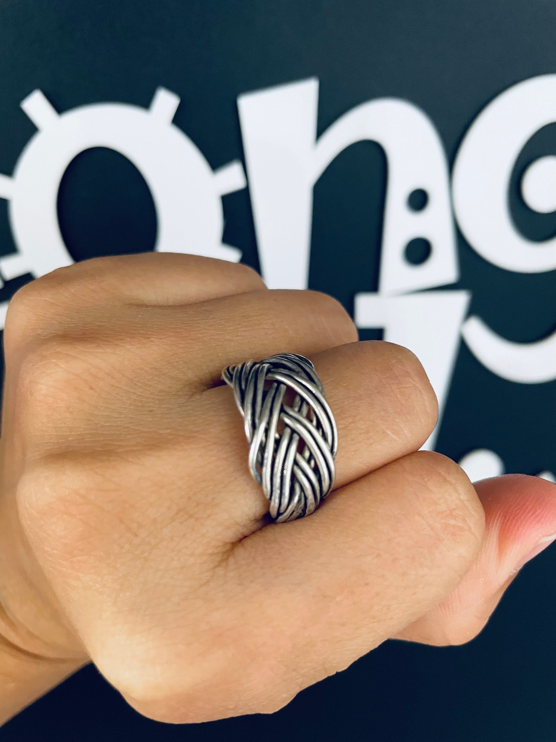 Hmong Silver Ring,vintage, Weaving Design,sweater Detective,miao Silver ...