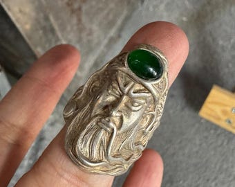 1pc Hmong Silver Ring,Vintage,  Lord Guan Design,Sweater detective,Miao Silver ,Tribal Jewelry ,Boho Style