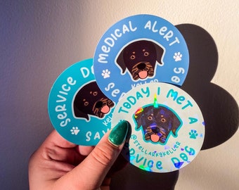 Stickers - Assistance Animals Save Lives - Personalize - I Met An Assistance Dog - Dog Sticker - Holographic -Pet Portrait -Therapy Dog -ESA