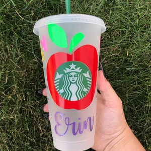 Teacher - Personalized-Reusable Venti Cold Cup, Teacher Gift, Christmas Gift, Birthday, Mother&#39;s Day -Stocking Stuffer - Back to School