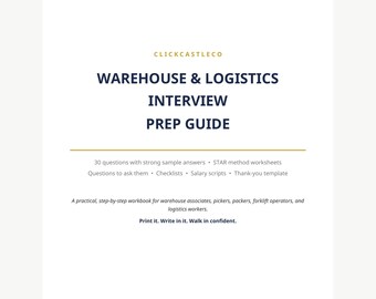 Warehouse Resume Template Bundle | Interview Guide & Job Search Planner