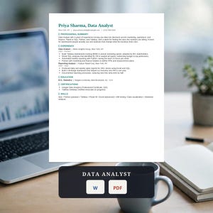 Data Analyst Resume Template Bundle | Analytics Resume, Cover Letter & References, Word + PDF