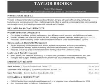Functional Resume Template Bundle | Skills Based Resume for Career Changers with Cover Letter, Word + PDF