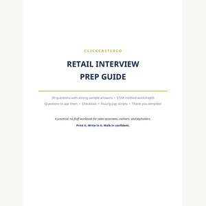 Retail Interview Prep Guide | 30 Interview Questions with Sample Answers | STAR Method Workbook