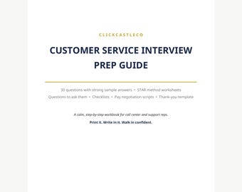 Customer Service Resume Template Bundle | Interview Guide & Job Search Planner