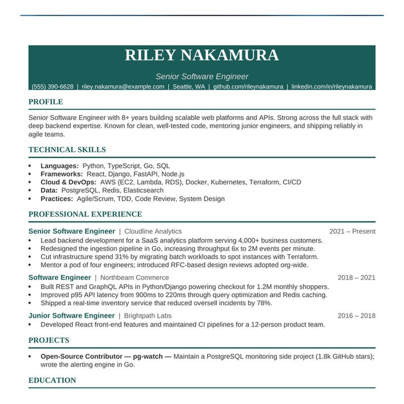 Software Developer Resume Template Bundle | Tech Engineer Resume with Cover Letter and References Word PDF image 1
