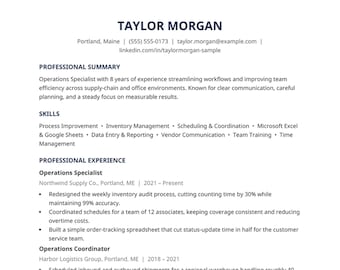 Resume Template Word, Minimalist 1 and 2 Page | Simple Clean CV, ATS-Friendly, Professional Modern Design