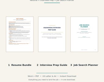 Server Get Hired Kit | Resume Bundle, Interview Guide & Job Search Planner