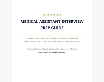 Medical Assistant Resume Template Bundle | Interview Guide & Job Search Planner