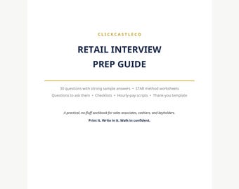 Retail Resume Template Bundle | Interview Guide & Job Search Planner