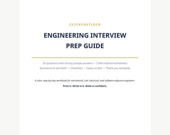 Engineer Resume Template Bundle | Interview Guide & Job Search Planner