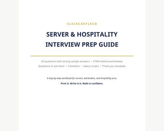 Server Resume Template Bundle | Interview Guide & Job Search Planner