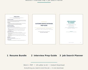 Tech Get Hired Kit | Resume Bundle, Interview Guide & Job Search Planner
