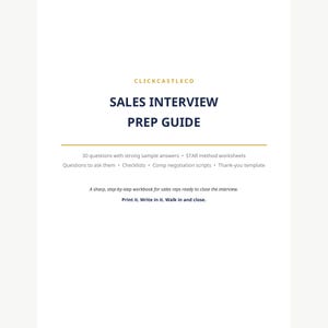 Sales Interview Prep Guide | 30 Interview Questions with Sample Answers | STAR Method Workbook