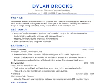 Entry Level Resume Template Bundle | First Job Resume + Cover Letter + References, Word & PDF