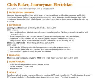Paquete de plantillas de currículum para electricistas / Currículum, carta de presentación y referencias para electricistas oficiales (Word/PDF)