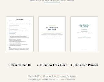 Sales Get Hired Kit | Resume Bundle, Interview Guide & Job Search Planner