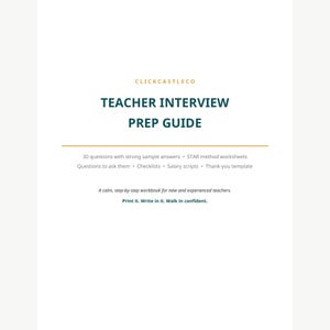 Interview Prep Guide for Teachers | 30 Questions with Answers, STAR Method Workbook