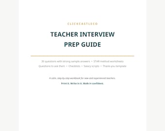 Teacher Resume Template Bundle | Interview Guide & Job Search Planner