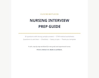 Nurse Resume Template Bundle | Interview Guide & Job Search Planner
